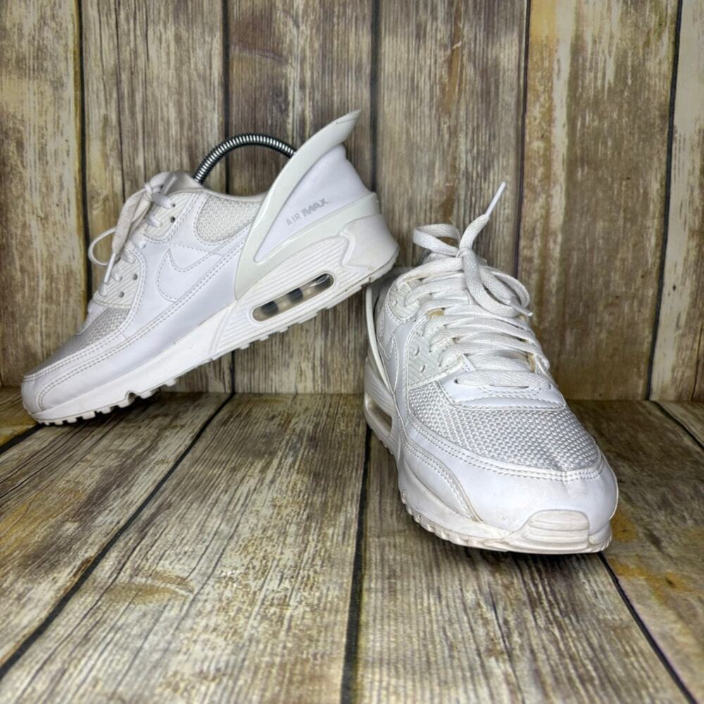 Nike Air Max 90 Flyease Triple White Sneakers Mens‎ Sz 9 CU0814-102